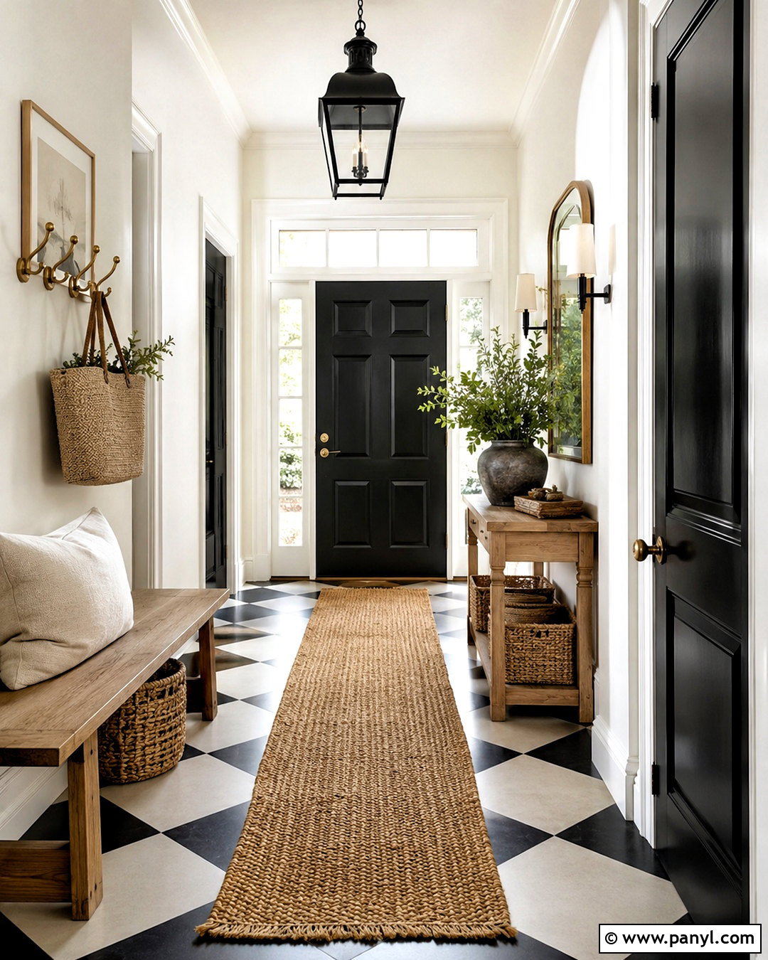 Black Doors With Checkerboard Floors - 35 White Walls Black Doors