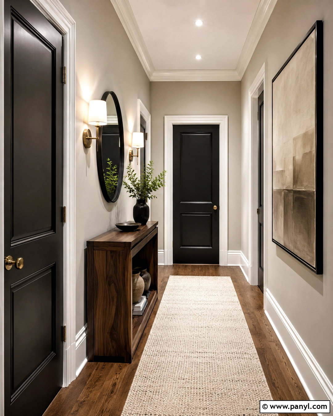 Black Doors With Greige Walls - 20 black interior doors with white trim ideas