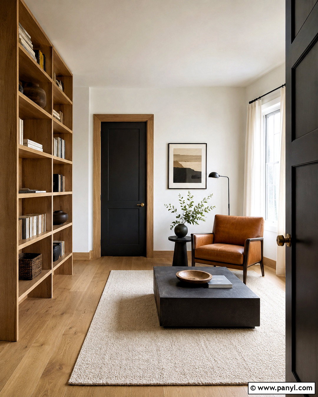 Black Doors With Natural Wood Trim - 35 White Walls Black Doors