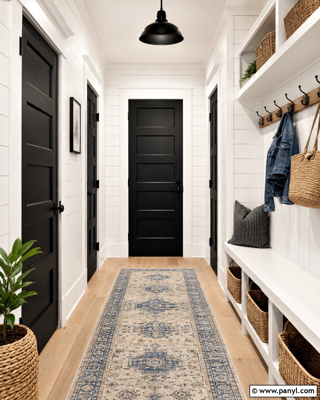 Black Doors With White Shiplap - 35 White Walls Black Doors