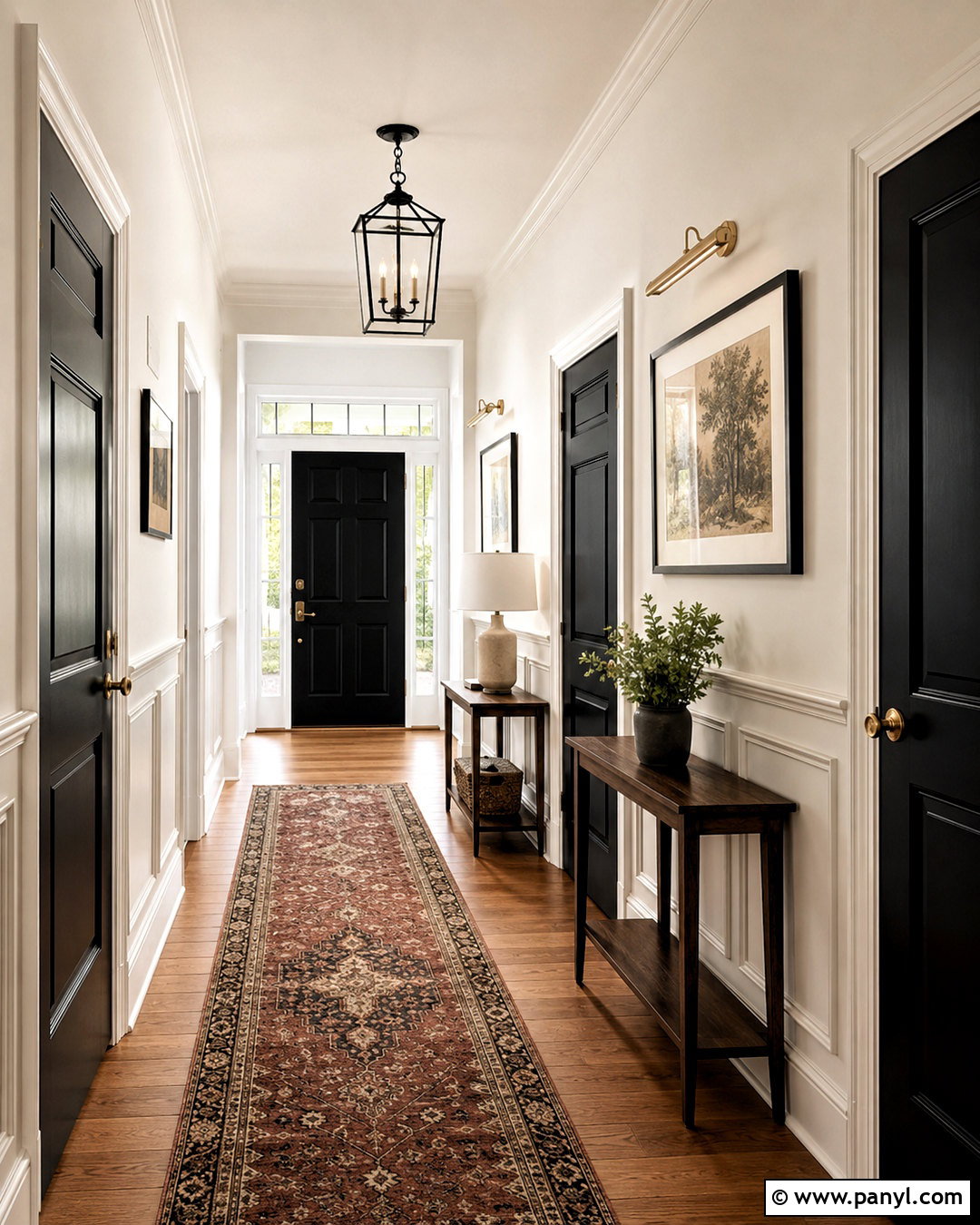 Black Doors With White Wainscoting - 35 White Walls Black Doors