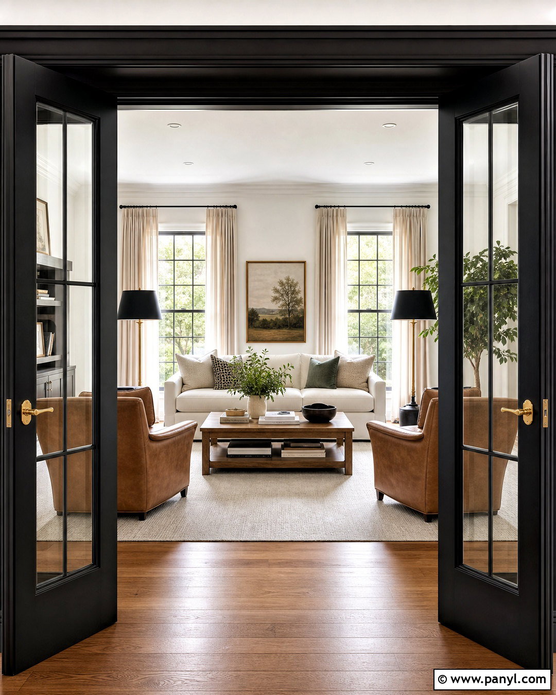 Black Double Door Living Room - 20 black door interior design ideas