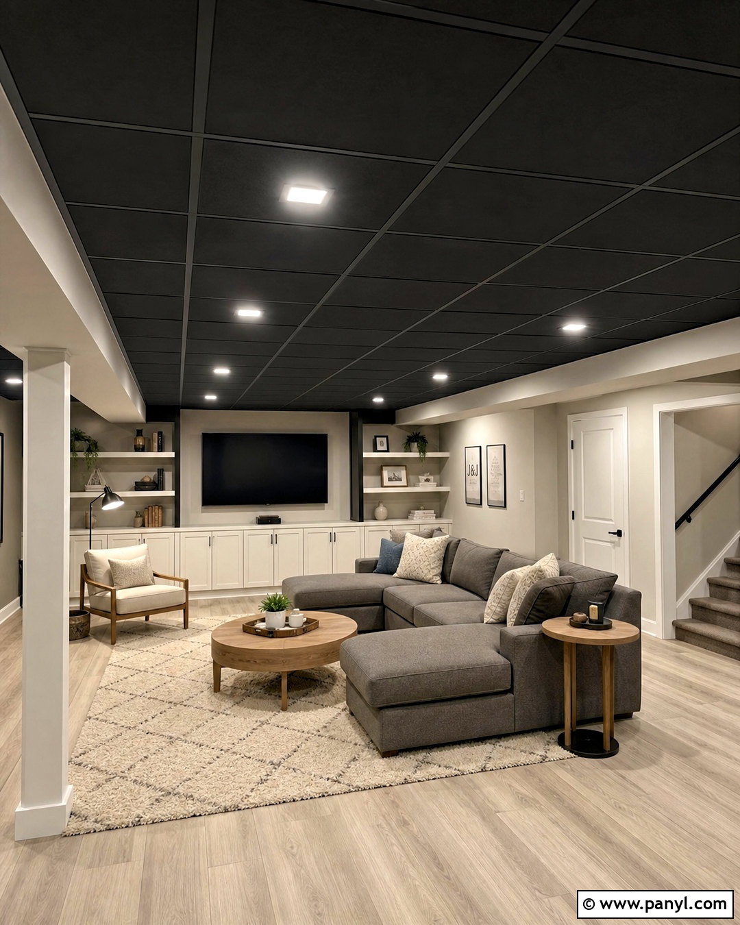 Black Drop Ceiling Basement - 20 basement with black ceiling ideas