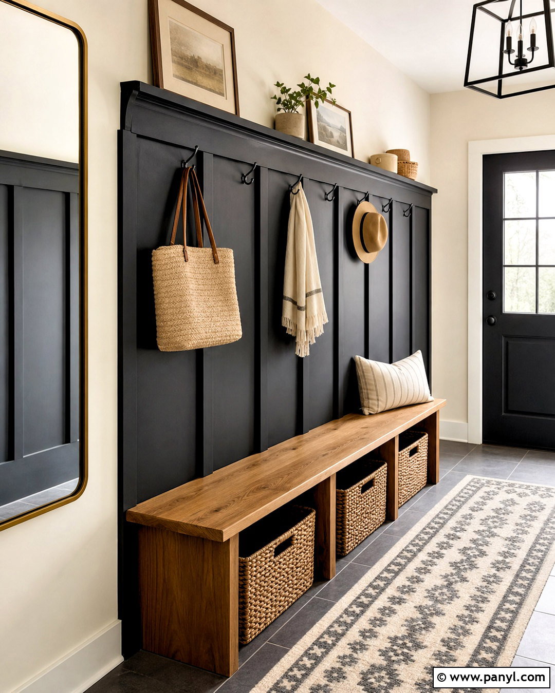 Black Entryway Wainscoting - 20 wall wainscoting ideas