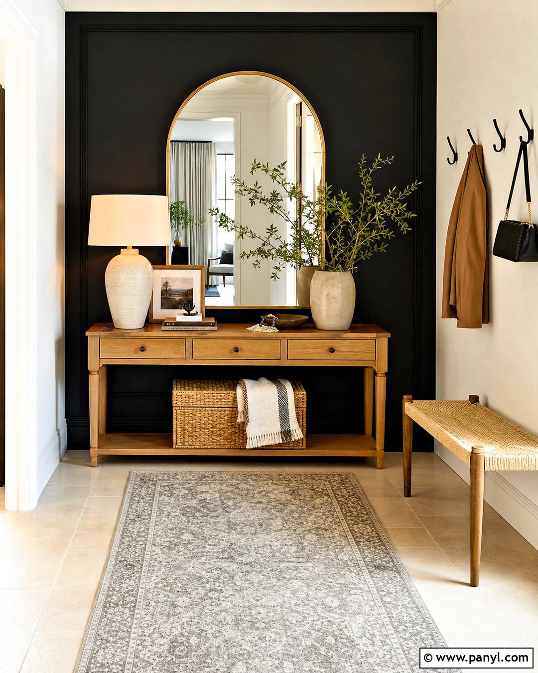 Black Entryway Wall - 20 black statement wall ideas