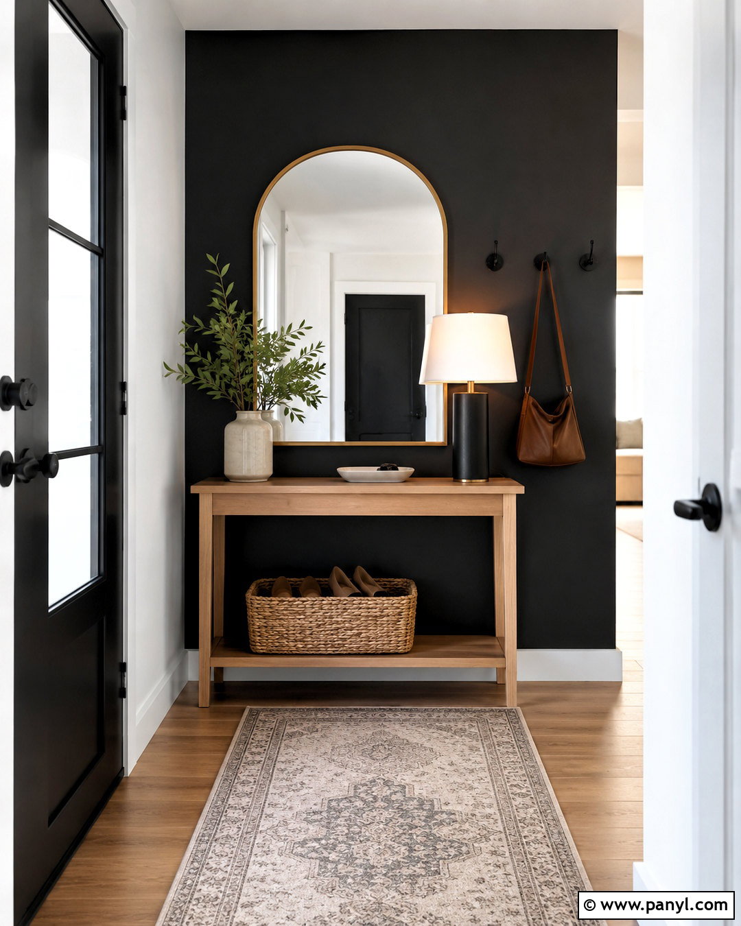 Black Entryway Wall - 20 black wall decor ideas