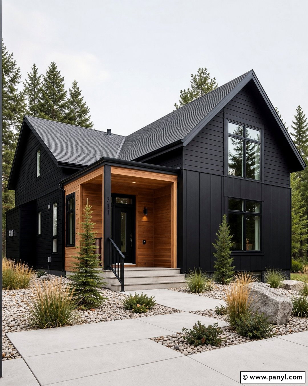 Black Exterior Wall Paint With Cedar - 35 exterior wall paint ideas