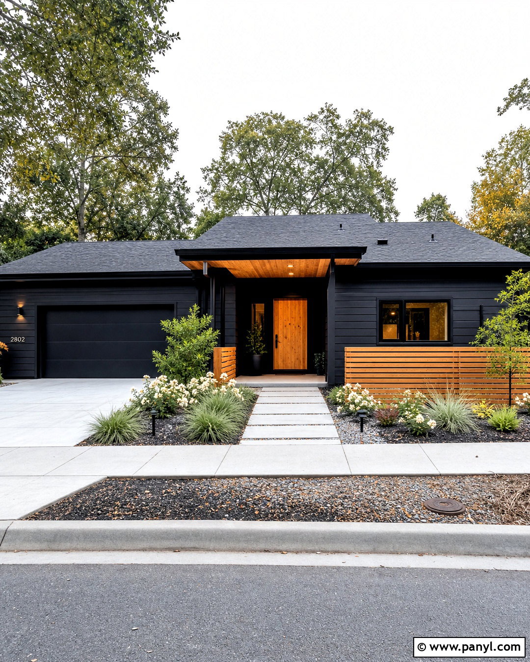 Black Exterior With Natural Wood - 20 home painting ideas exterior ideas
