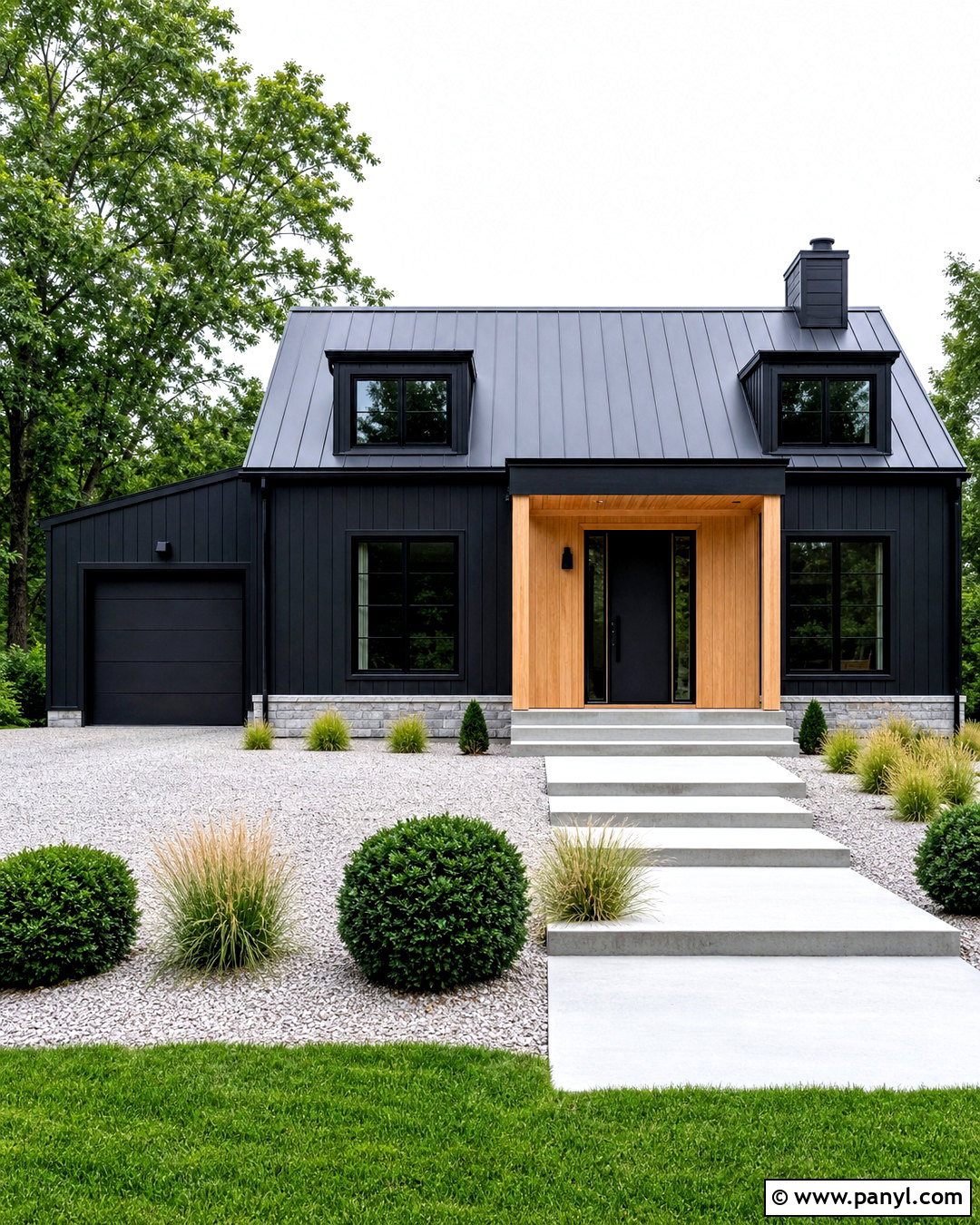 Black Exterior With White Oak Accents - 20 outdoor wall painting ideas exterior colors