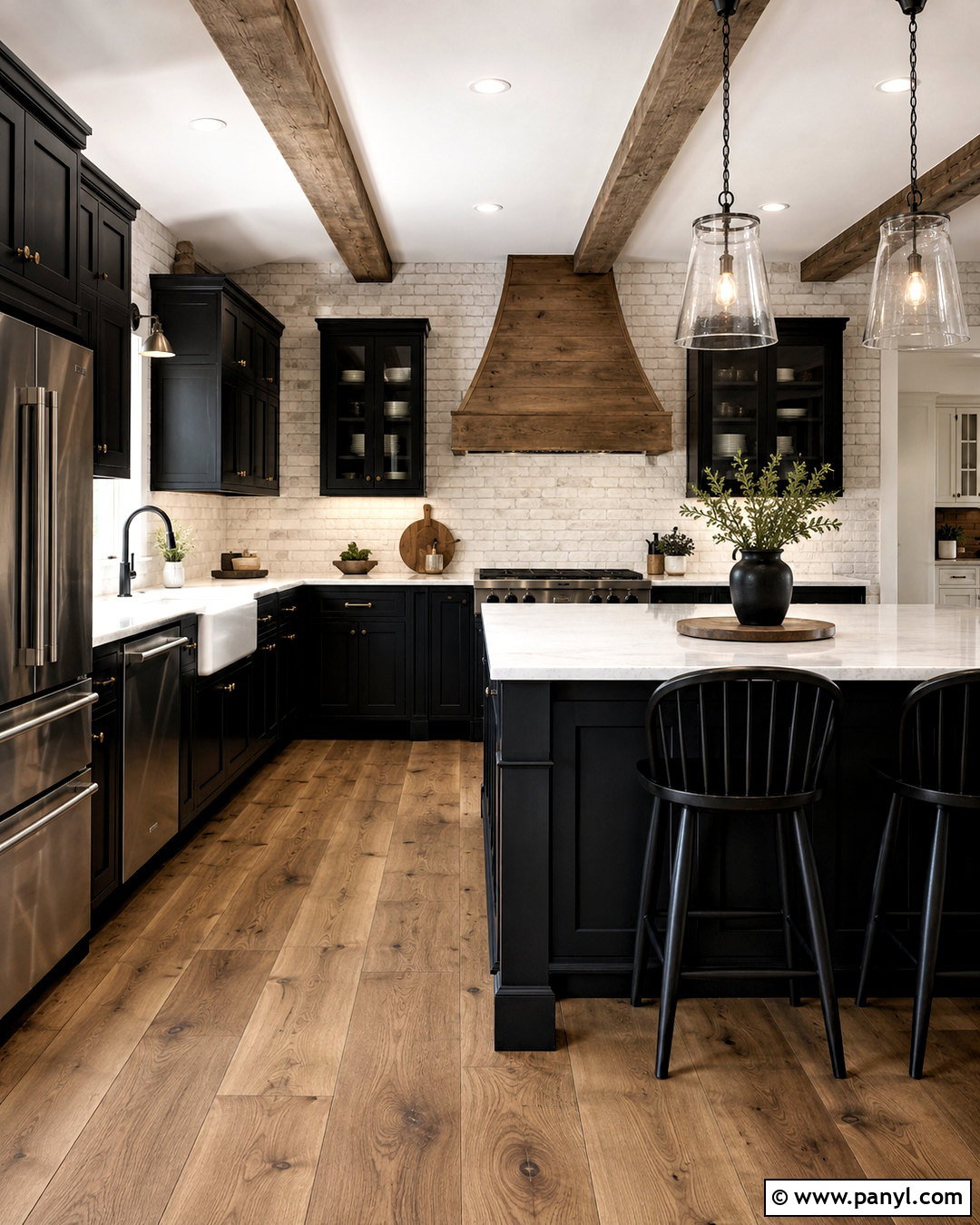 Black Farmhouse Kitchen - 20 black kitchen inspiration ideas