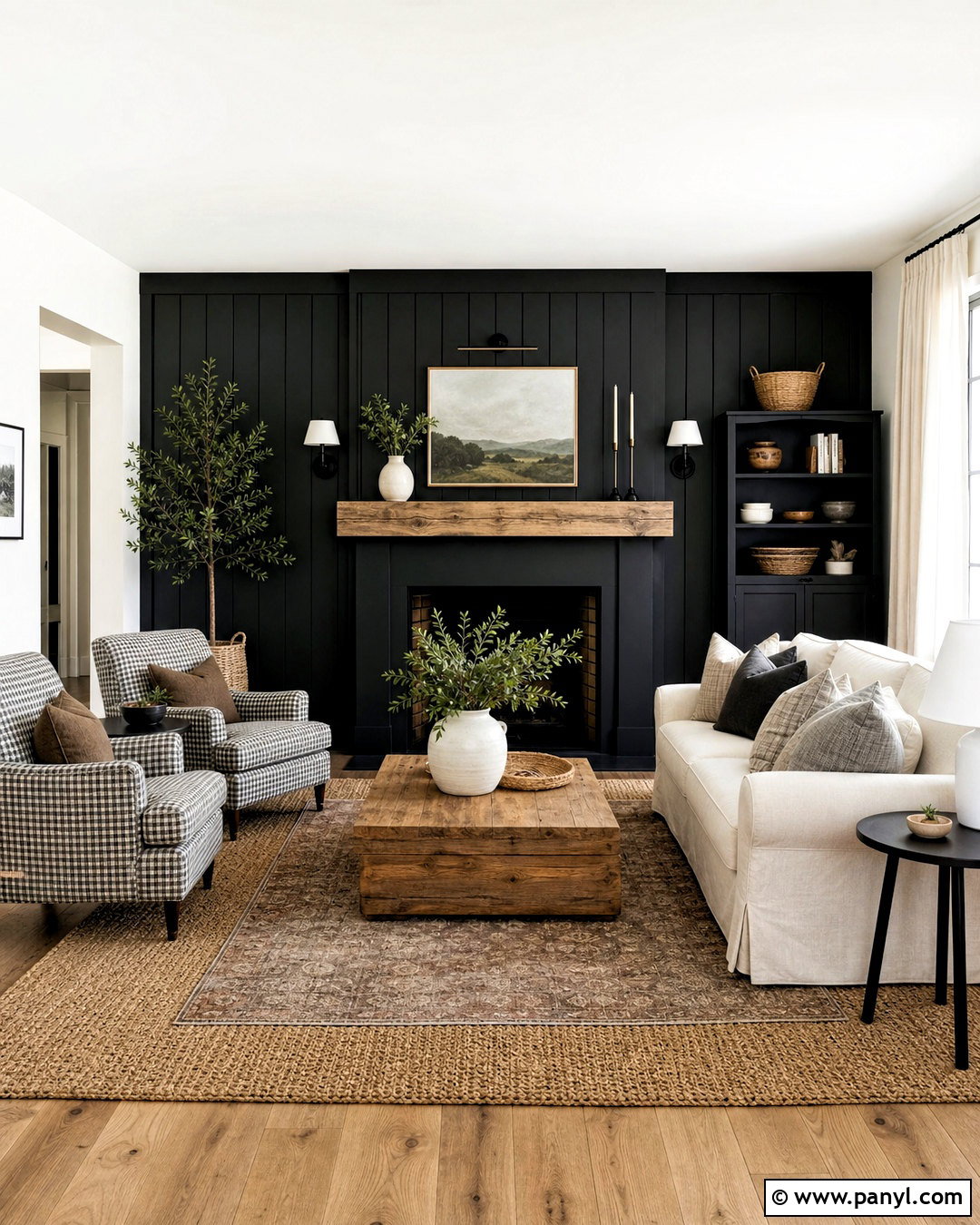 Black Farmhouse Living Room Wall - 20 black feature wall living room ideas