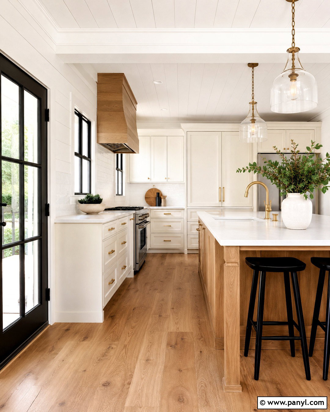 Black Farmhouse Window Trim - 20 black moldings and trim ideas