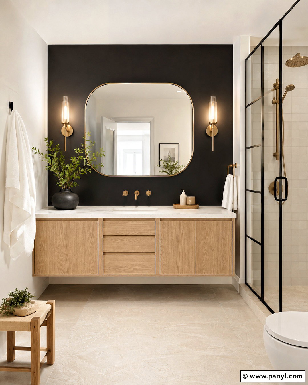 Black Feature Wall Bathroom - 40 Black Feature Wall Ideas