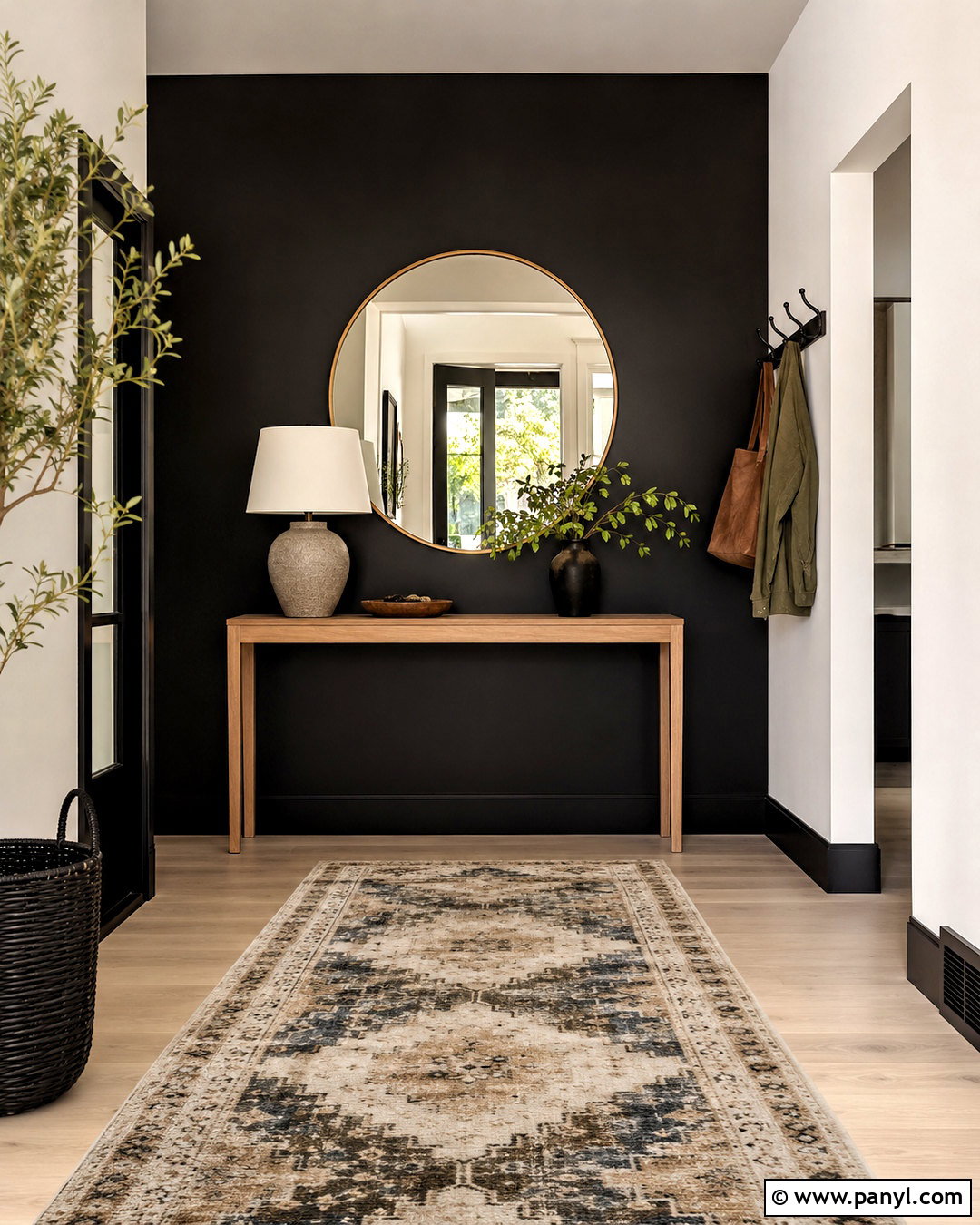 Black Feature Wall Entryway - 40 Black Feature Wall Ideas