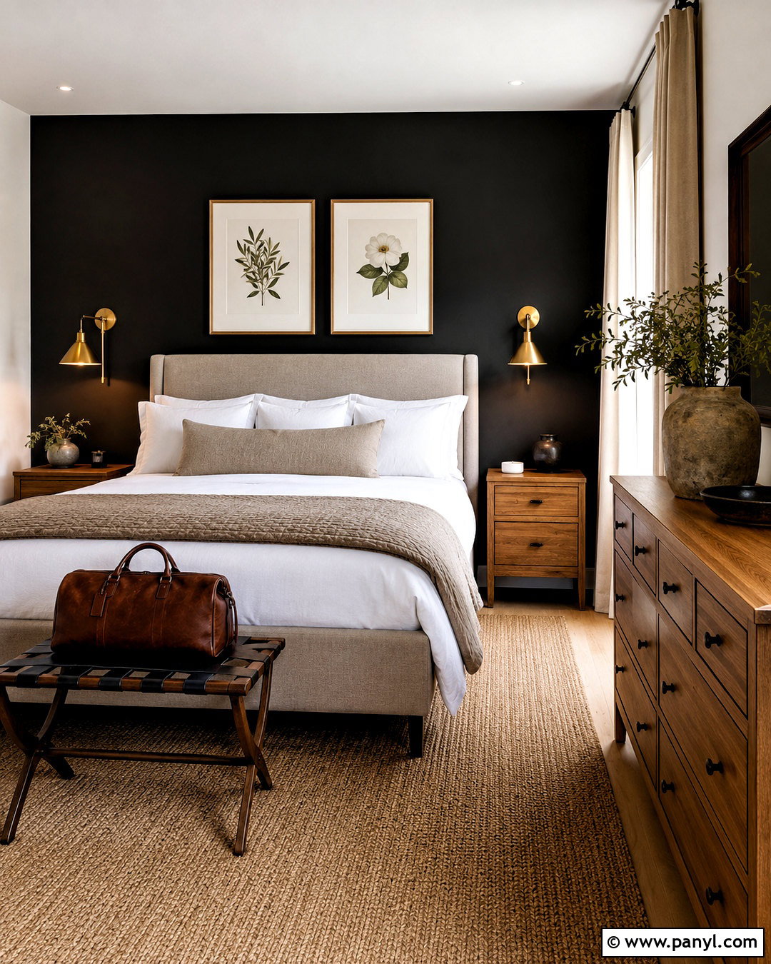 Black Feature Wall Guest Bedroom - 40 Black Feature Wall Ideas