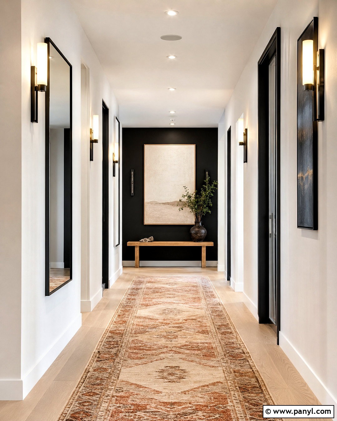 Black Feature Wall Hallway - 40 Black Feature Wall Ideas