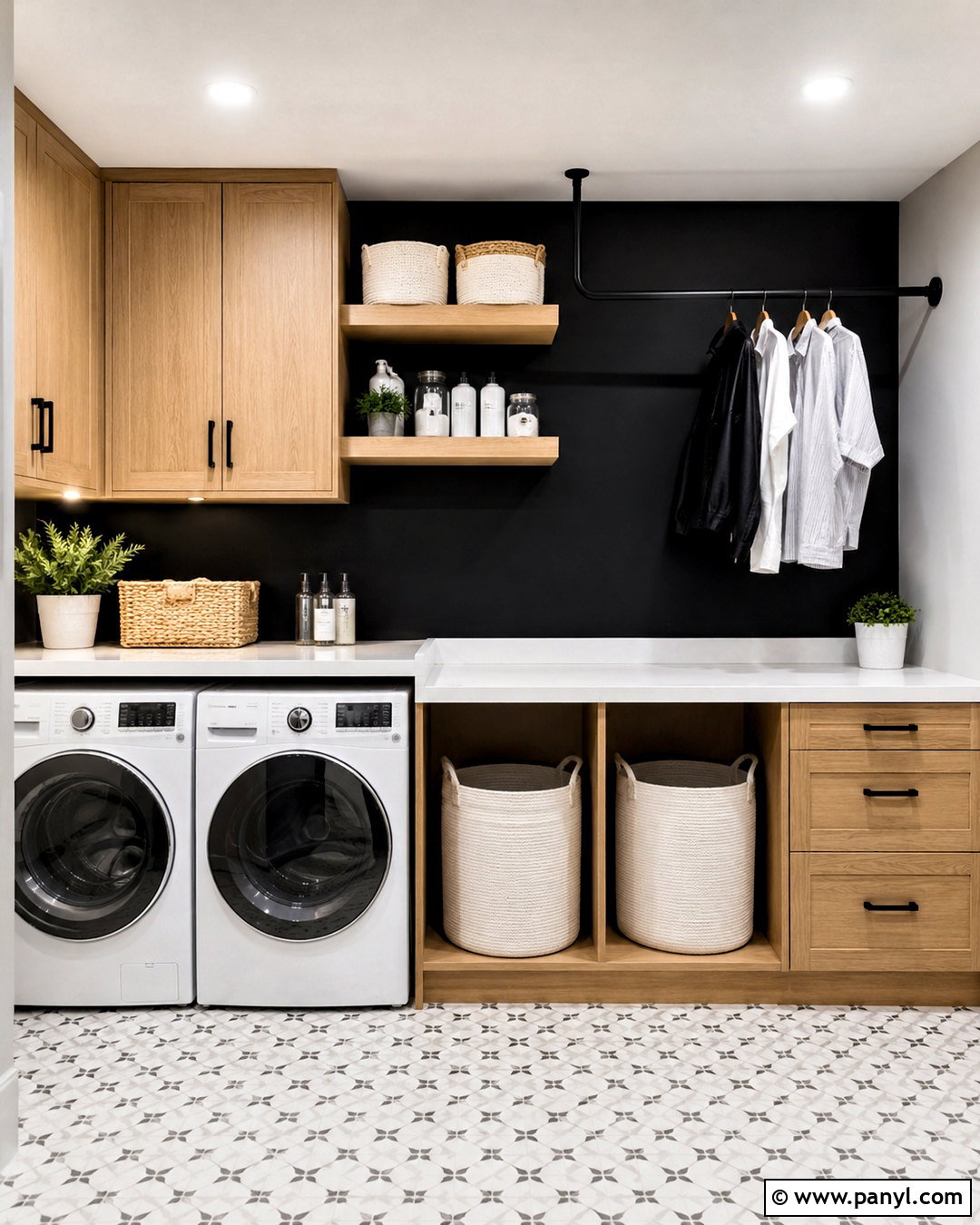 Black Feature Wall Laundry Room - 40 Black Feature Wall Ideas