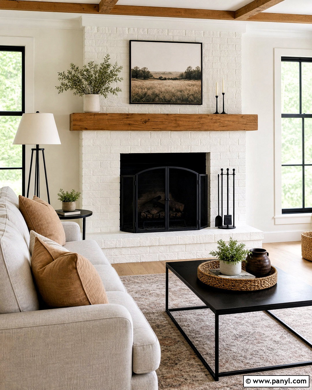 Black Firebox With White Fireplace - 20 fireplace painting ideas