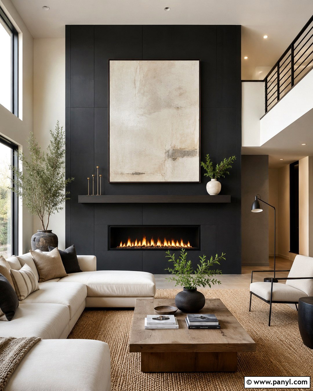Black Fireplace Accent Wall - 20 Black Paint Fireplace Ideas