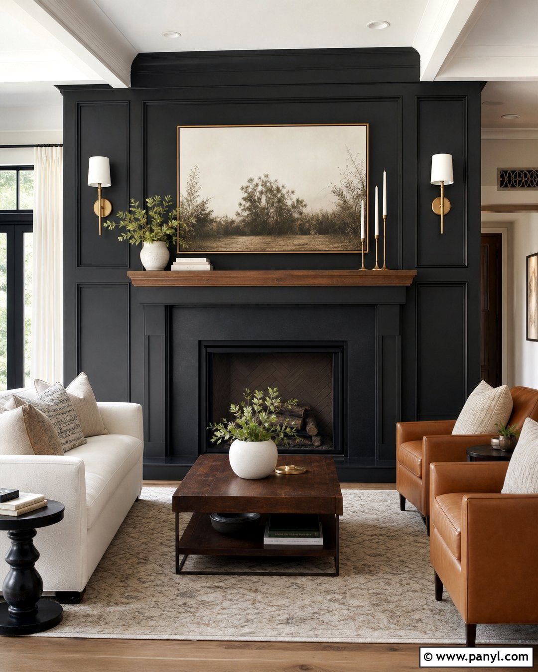 Black Fireplace Accent Wall - 25 Accent Wall Above Fireplace Ideas