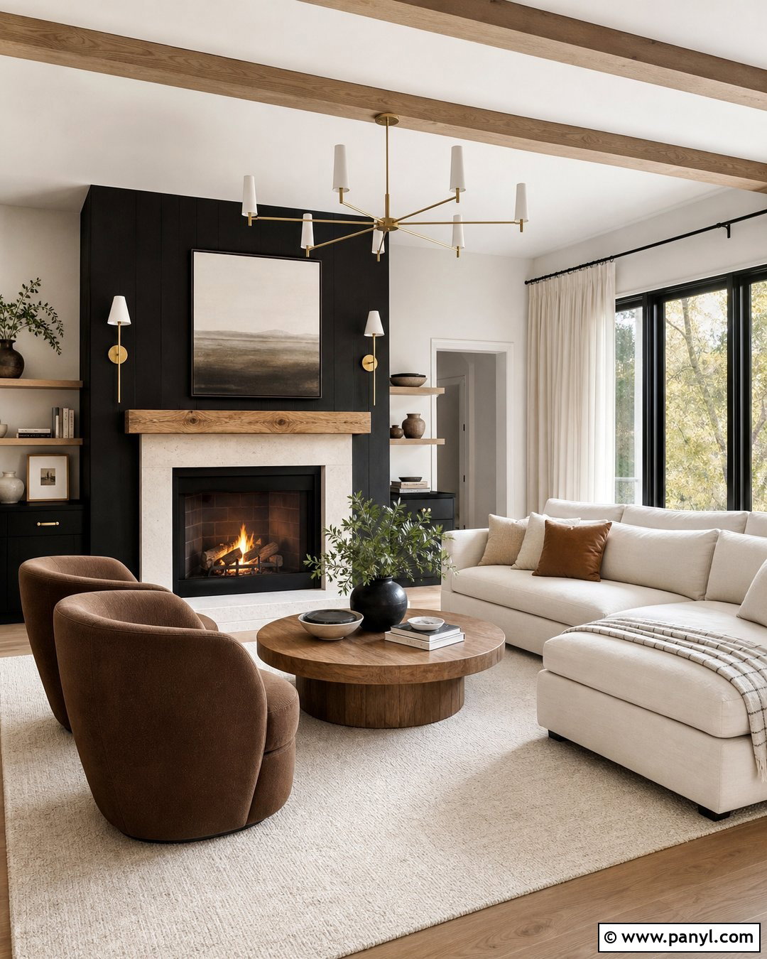 Black Fireplace Accent Wall - 30 Accent Wall Black Ideas