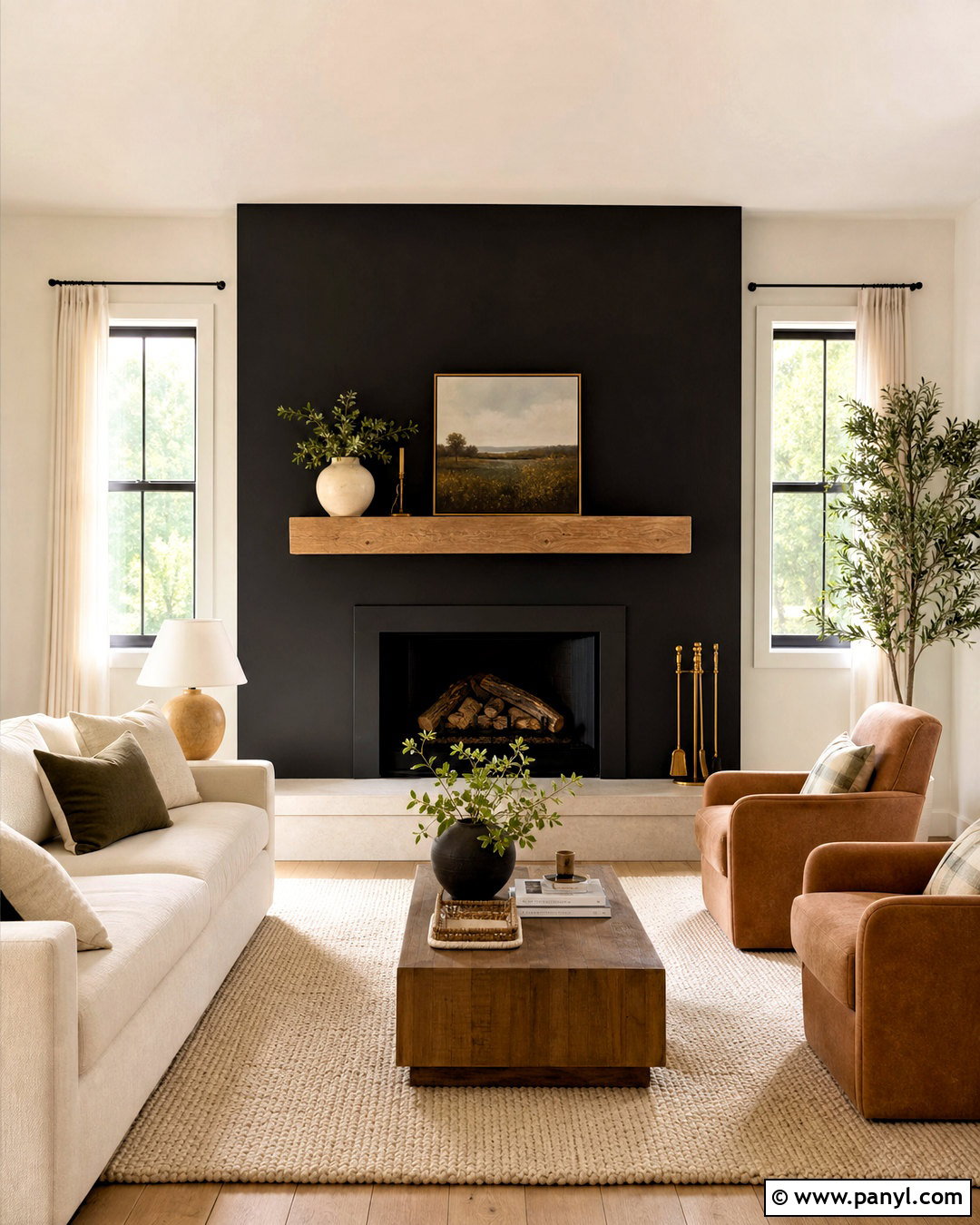 Black Fireplace Accent Wall - 20 accent wall ideas