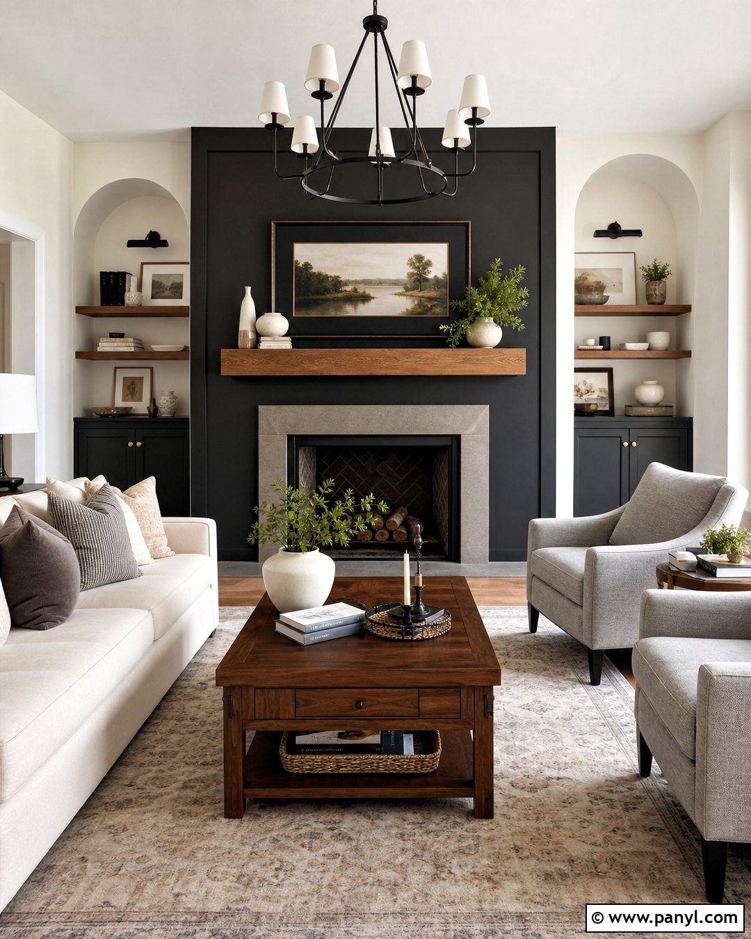 Black Fireplace Accent Wall - 20 cool accent wall ideas