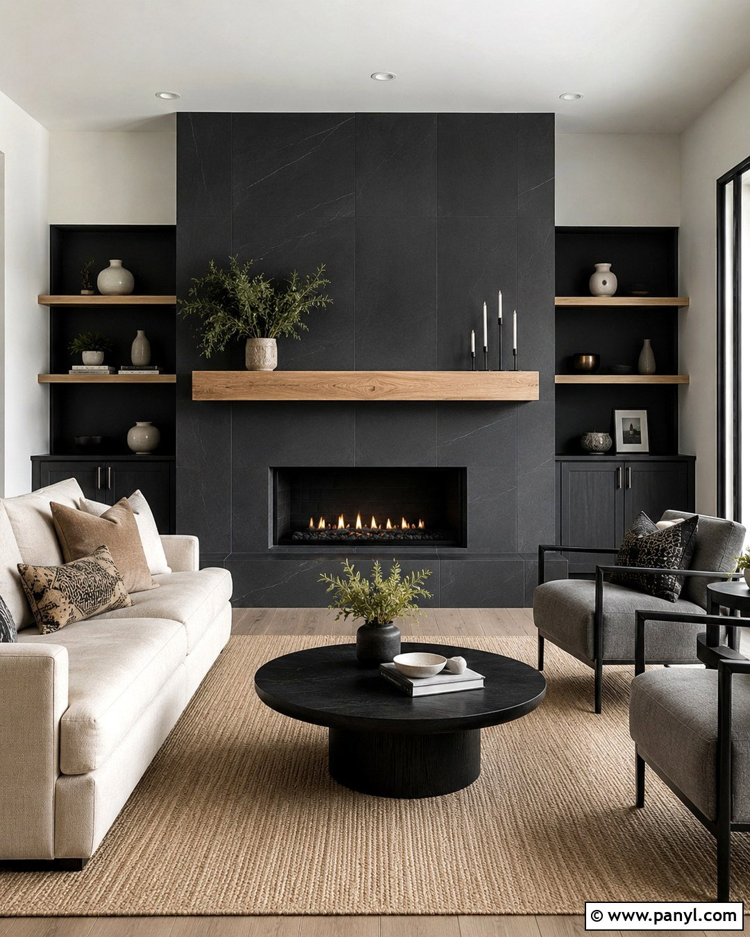 Black Fireplace Accent Wall - 20 Black And Gray Accent Wall Ideas