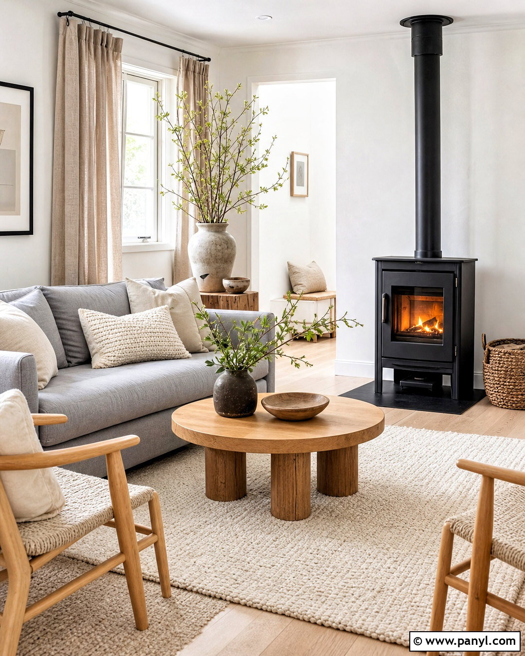 Black Fireplace In A Scandinavian Living Room - 20 living room with black fireplace ideas