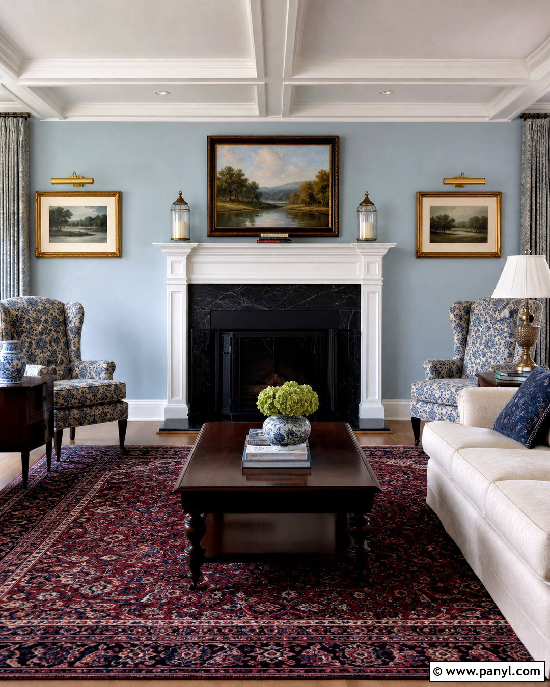 Black Fireplace In A Traditional Living Room - 20 living room with black fireplace ideas