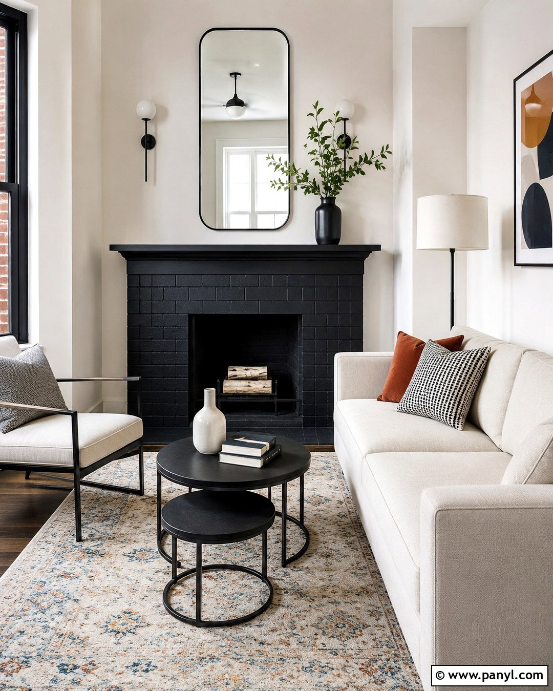 Black Fireplace In Small Living Room - 20 Black Paint Fireplace Ideas