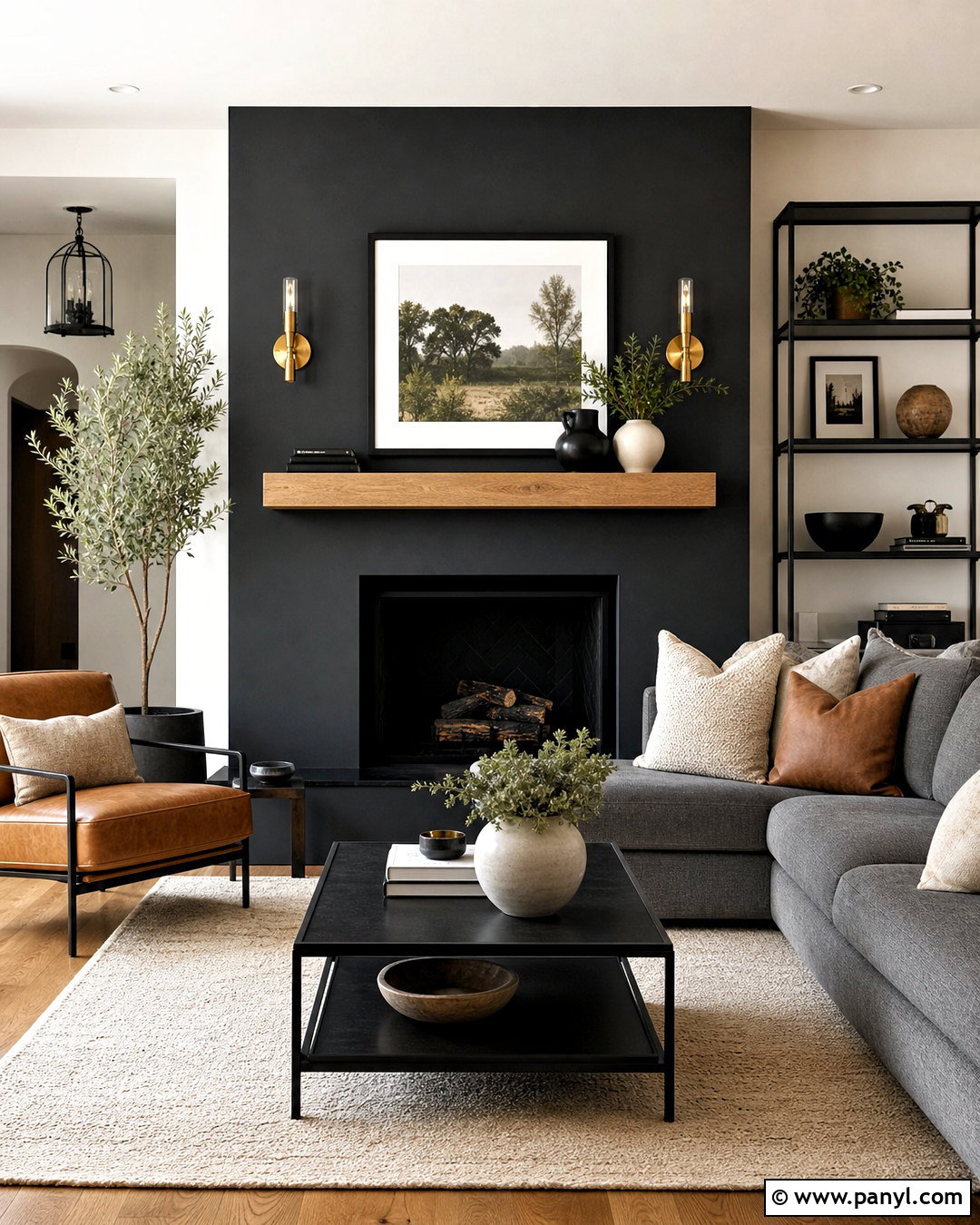 Black Fireplace Wall - 20 flat fireplace wall ideas