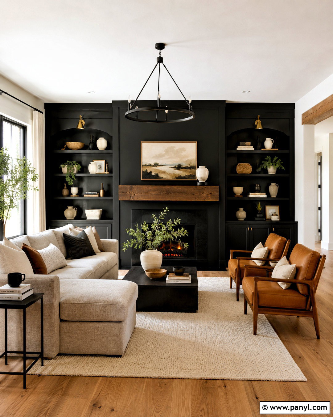 Black Fireplace Wall Living Room - 20 black wall ideas
