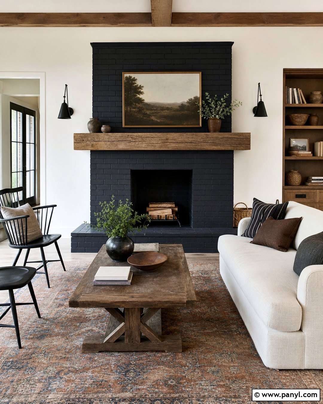 Black Fireplace With Farmhouse Decor - 35 Black Fireplace White Walls