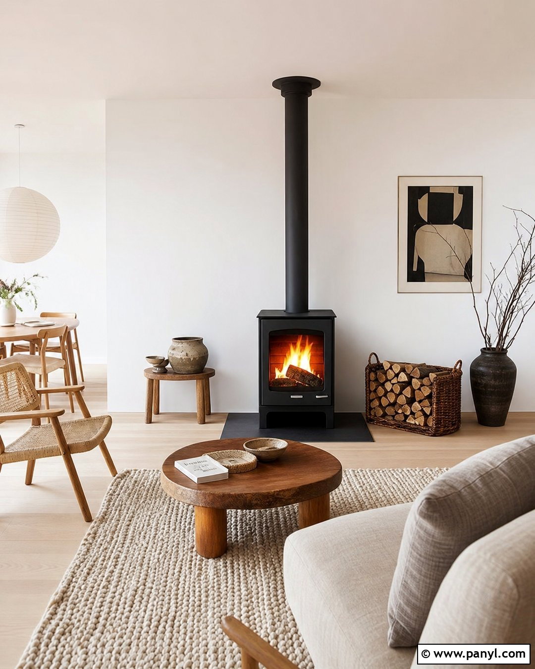 Black Fireplace With Scandinavian Decor - 35 Black Fireplace White Walls