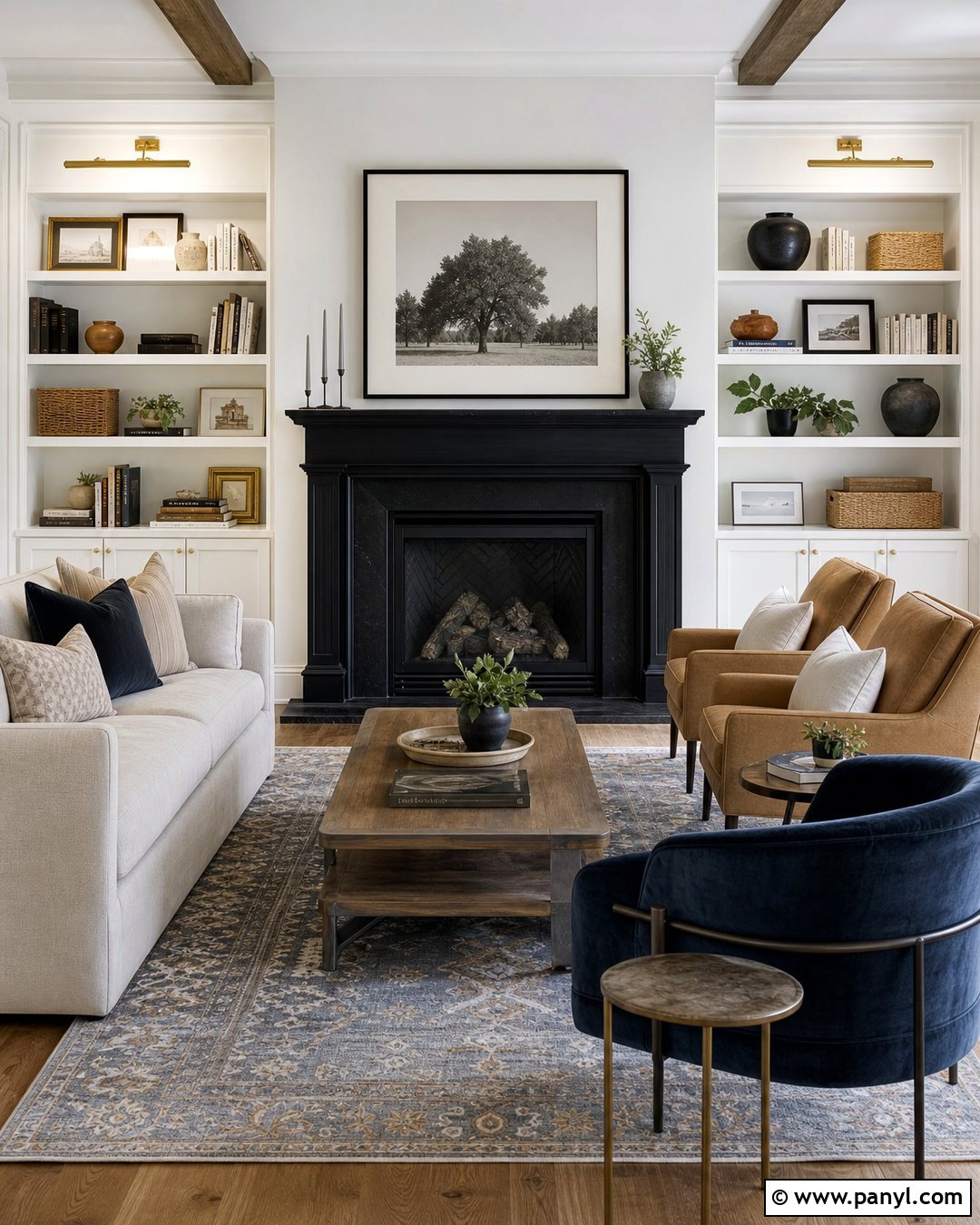 Black Fireplace With White Built Ins - 35 Black Fireplace White Walls