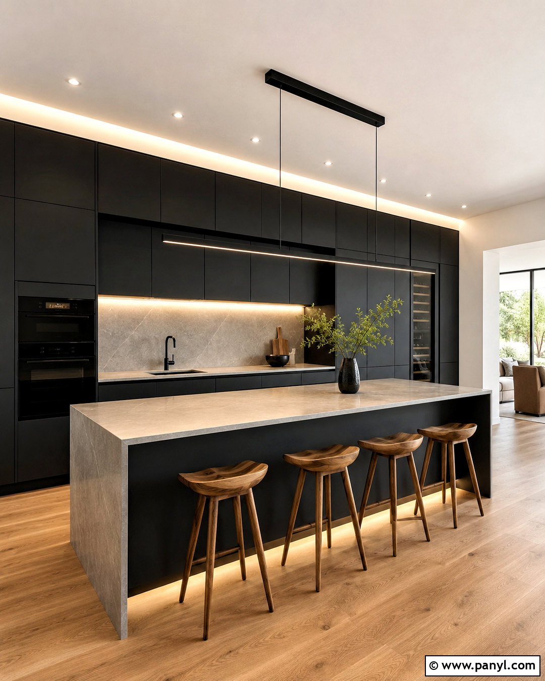 Black Flat-Panel Kitchen - 20 black kitchen inspiration ideas