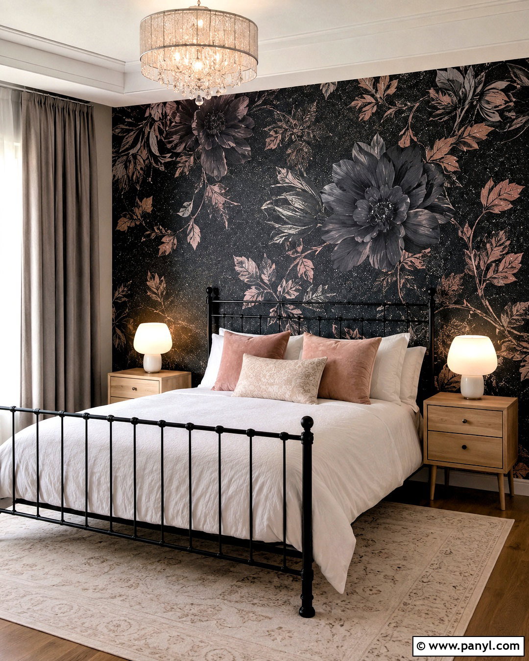 Black Floral Dark Glitter Wallpaper - 20 dark glitter wallpaper ideas