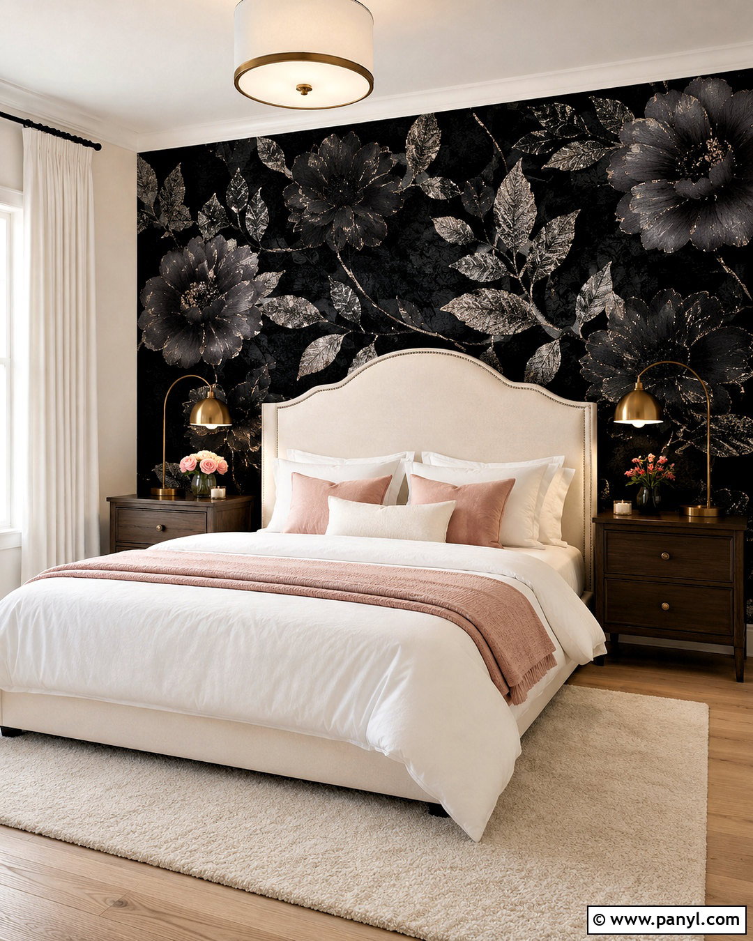 Black Floral Glitter Wallpaper Bedroom - 20 black glittery wallpaper ideas