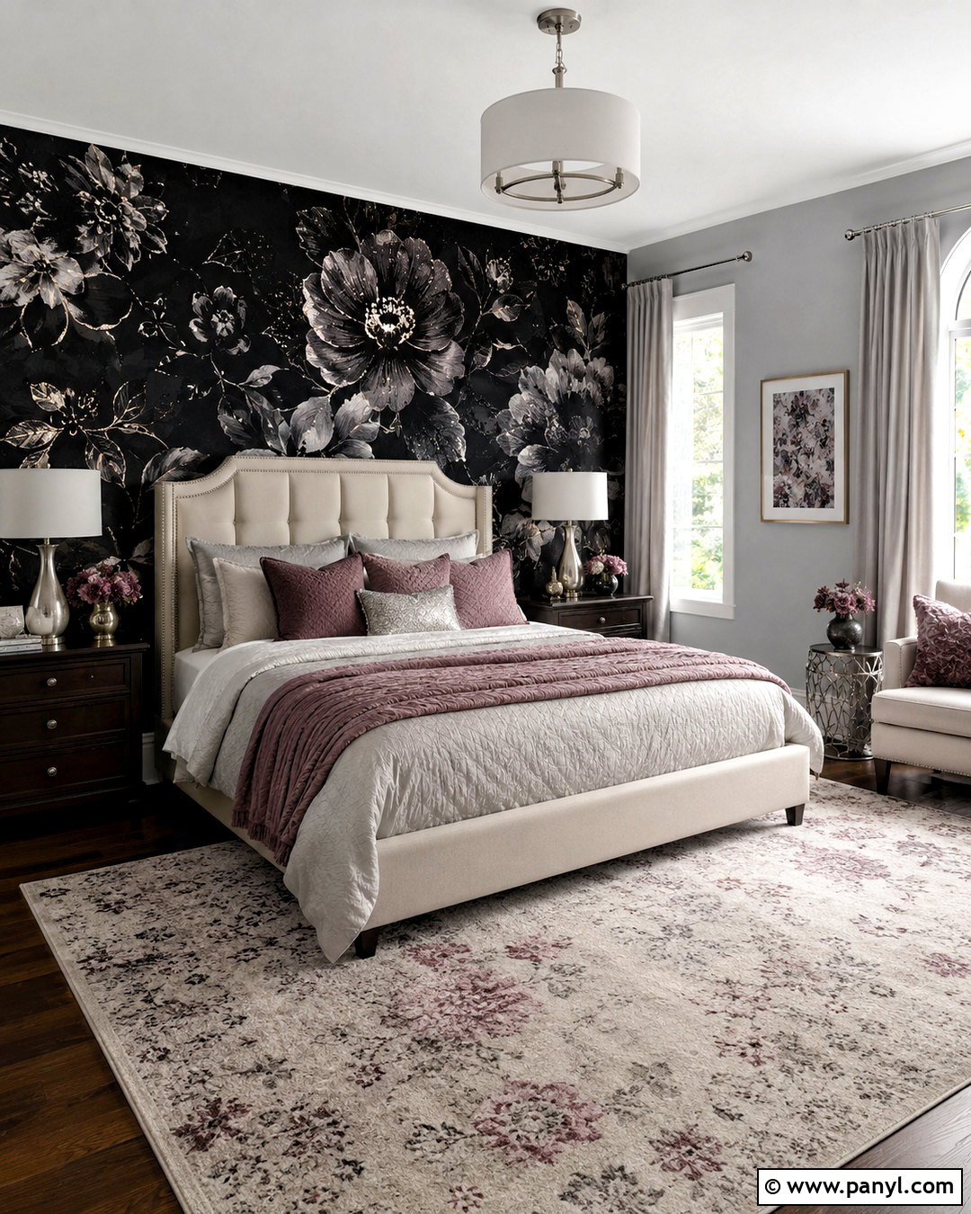Black Floral Sparkly Wallpaper Bedroom - 20 black sparkly wallpaper ideas