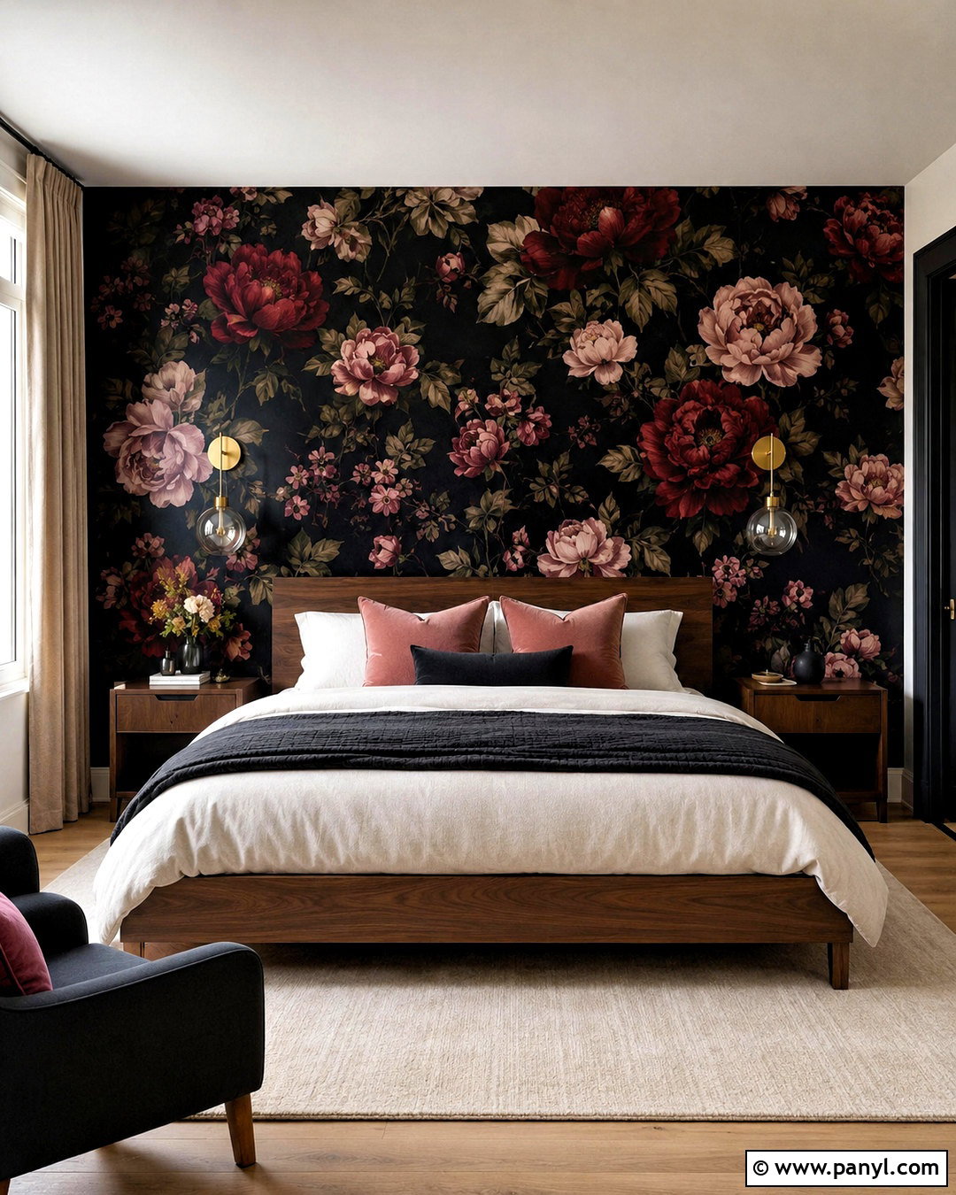 Black Floral Wallpaper Bedroom - 20 modern floral wallpaper ideas