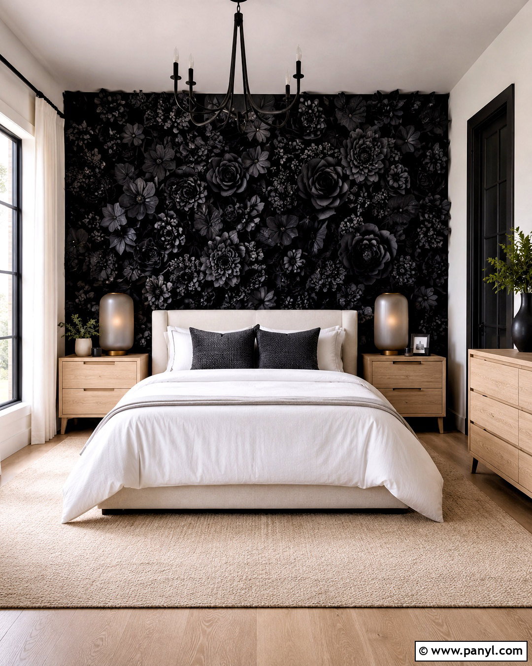 Black Flower Wall Bedroom - 20 black flower wall ideas