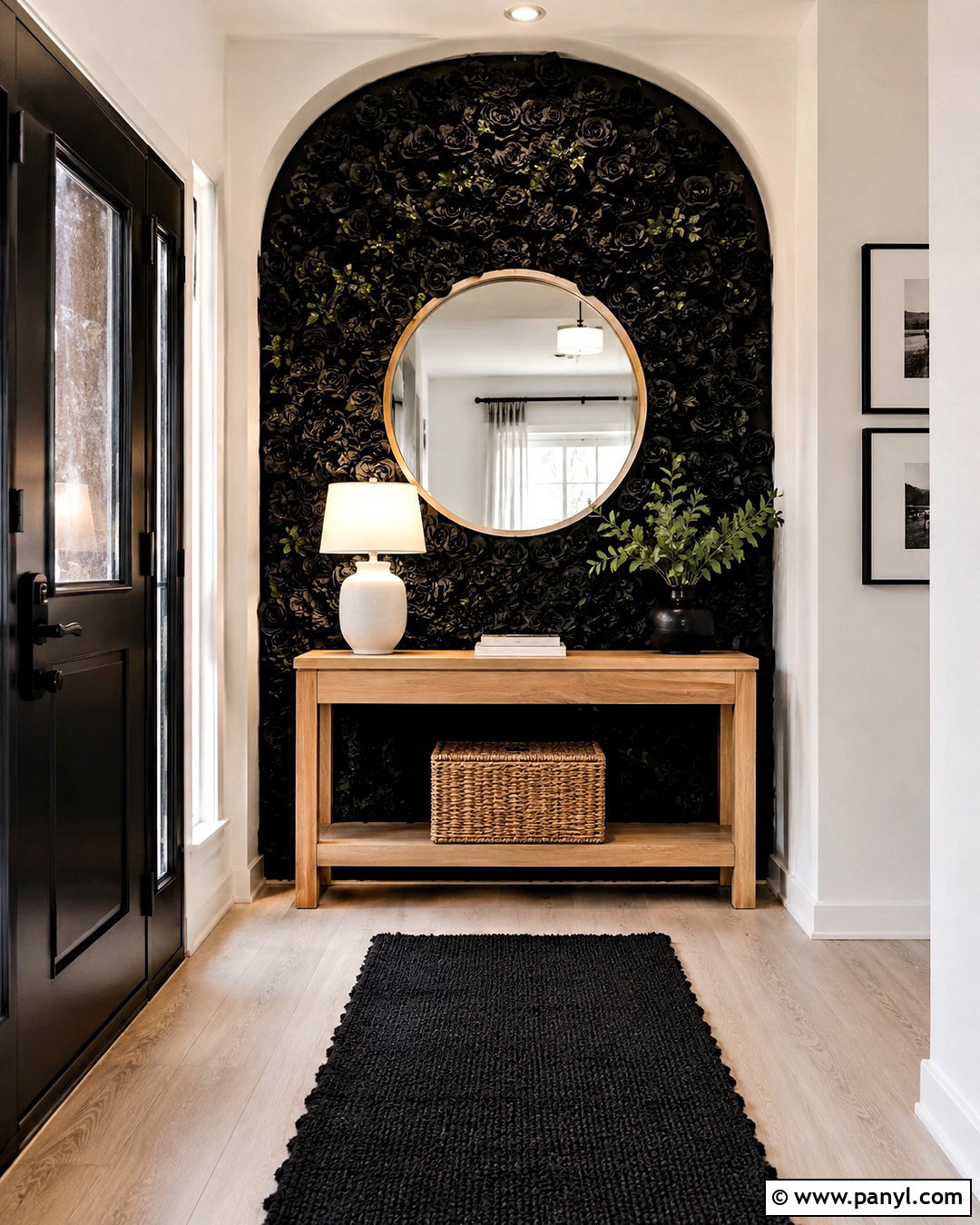 Black Flower Wall Entryway - 20 black flower wall ideas