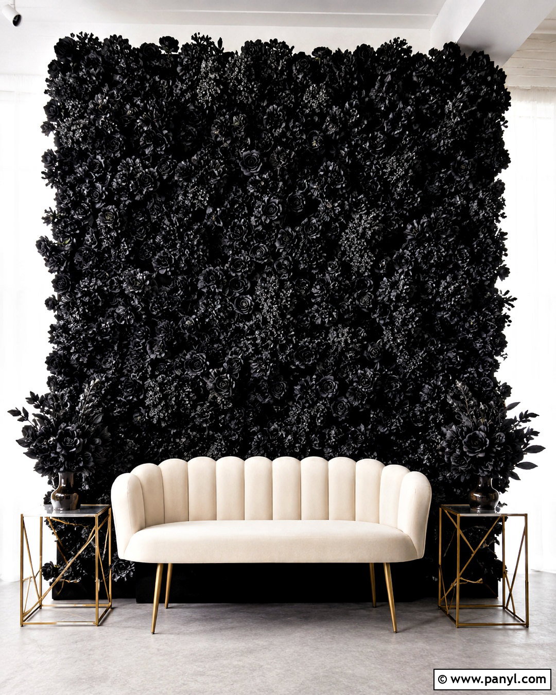 Black Flower Wall Photo Backdrop - 20 black flower wall ideas