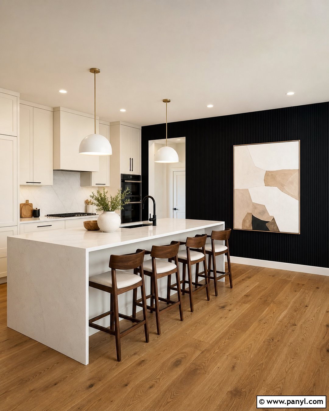 Black Fluted Panel Accent Wall Kitchen - 30 black accent wall kitchen ideas