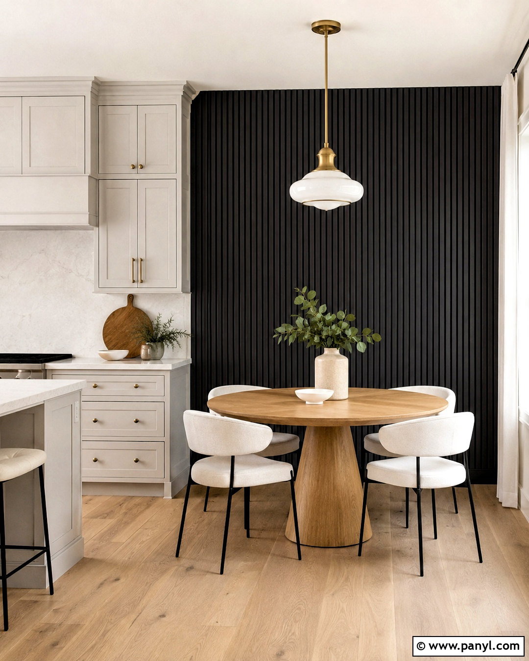 Black Fluted Wood Kitchen Wall - 20 black wood wall ideas