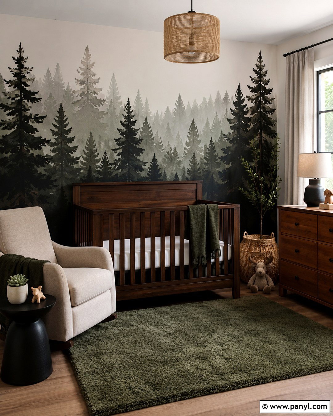 Black Forest Mural Nursery - 20 Black Accent Wall Nursery Boy Ideas