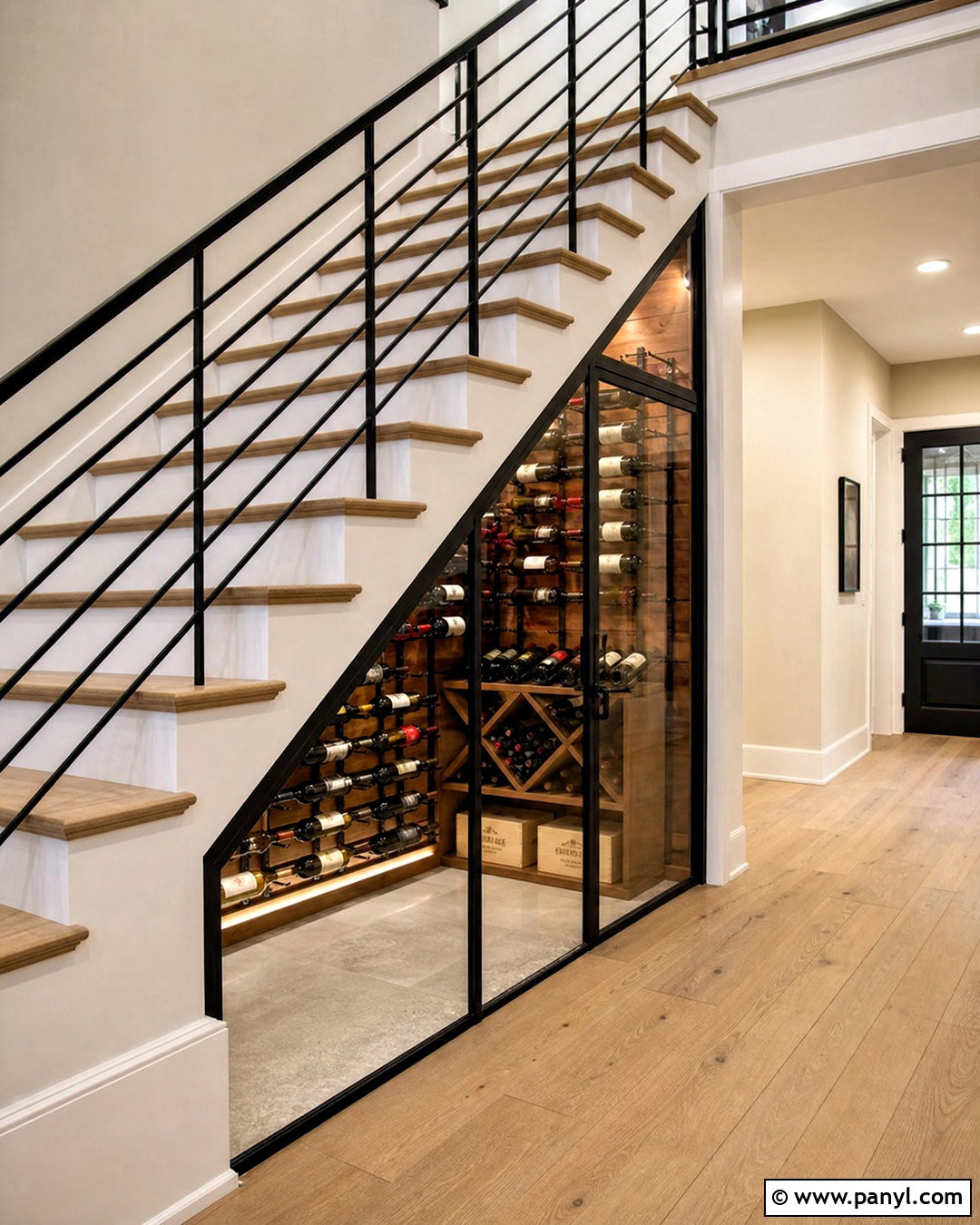 Black Frame Under Stairs Wine Cellar - 20 under stairs wine cellar modern ideas