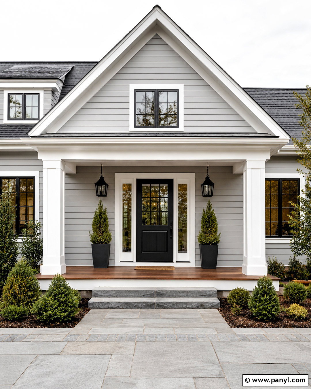 Black Front Door - 20 door colors for gray house ideas