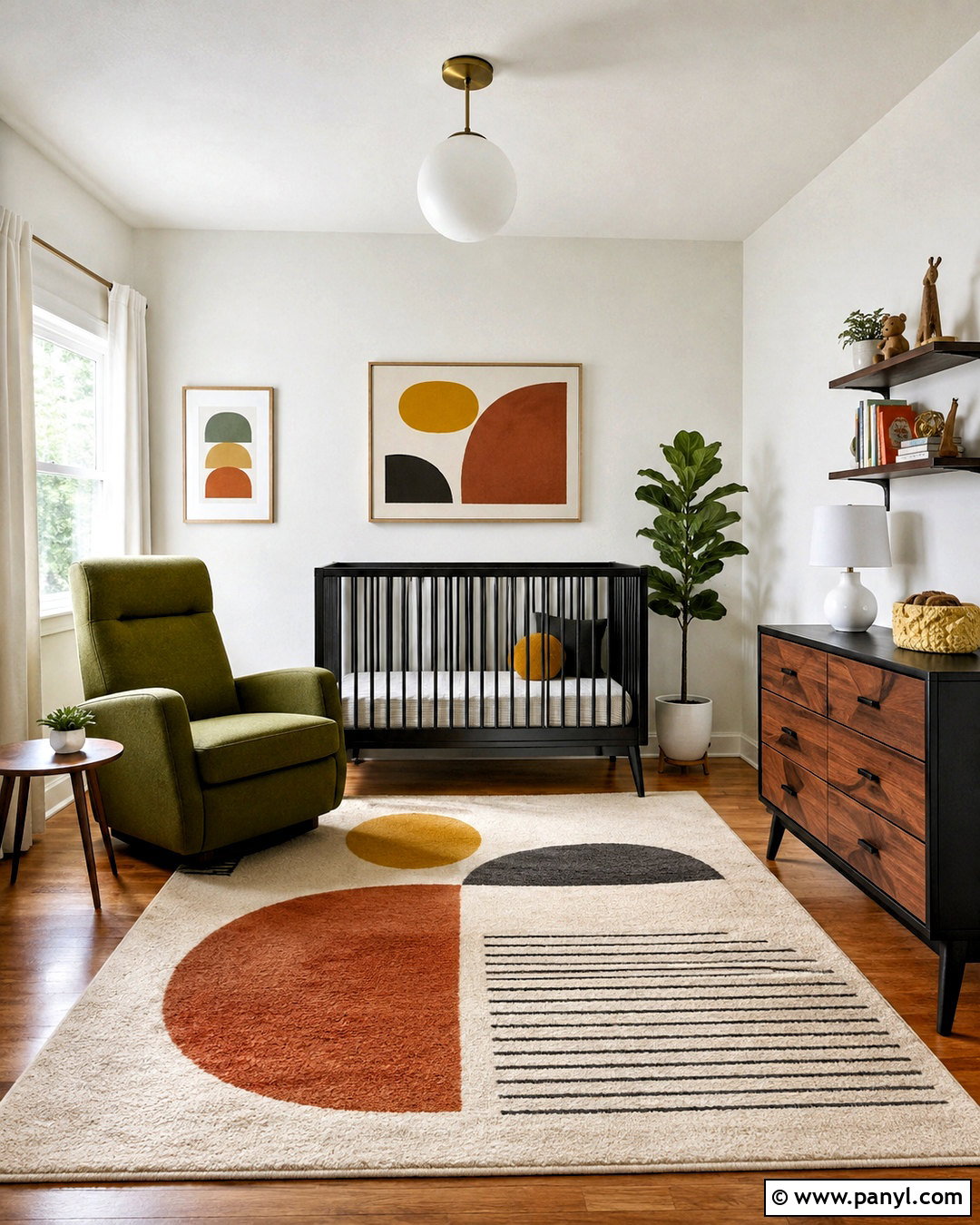 Black Furniture Nursery With Midcentury Decor - 20 black furniture nursery ideas